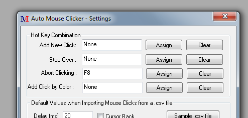 Assign Shortcut Key in Settings to Stop Auto Mouse Clicker Playback